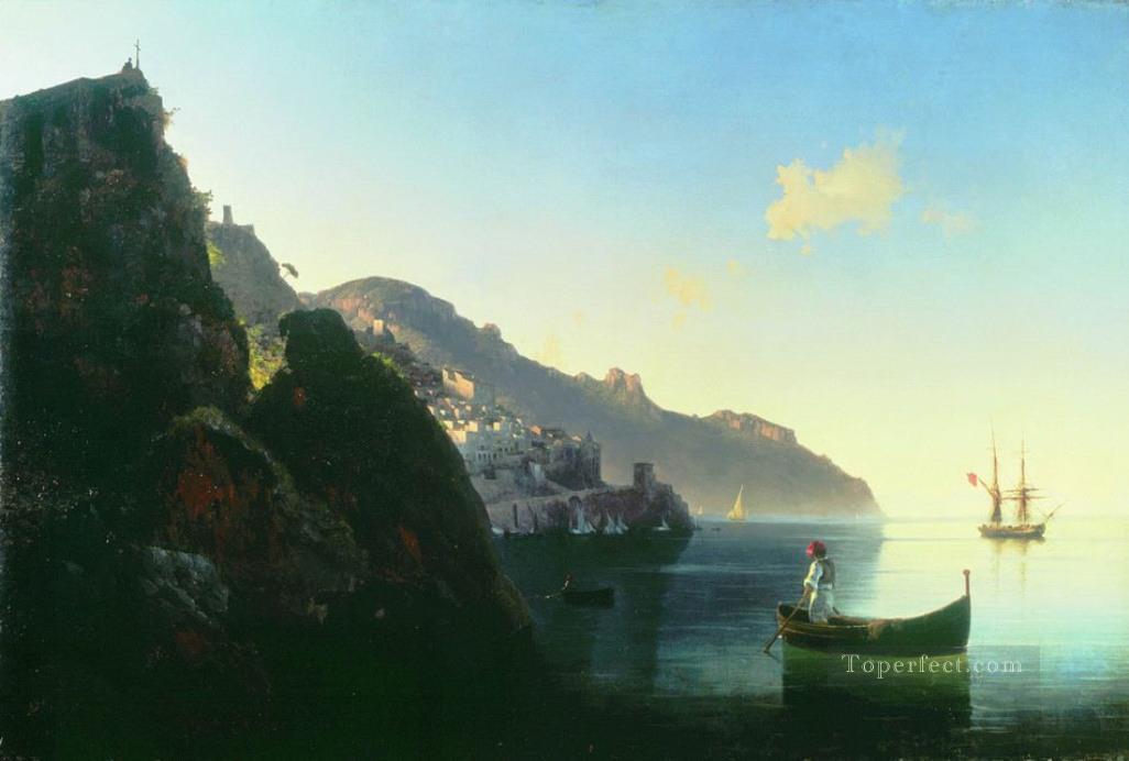 the coast at amalfi 1841 Romantic Ivan Aivazovsky Russian Oil Paintings